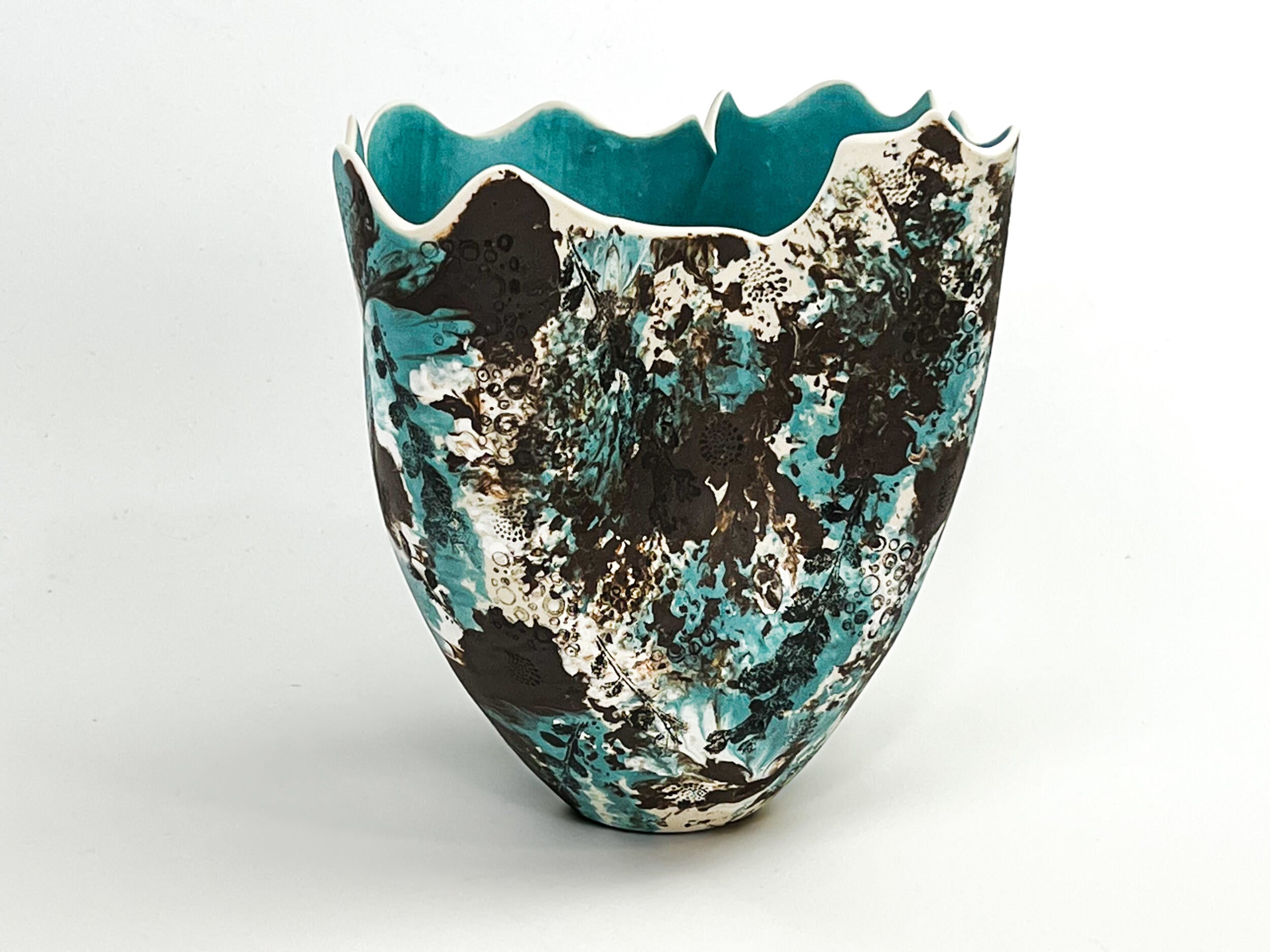 Aurora Pulse — JeanElton TallVase in Blue & Purple, front view
