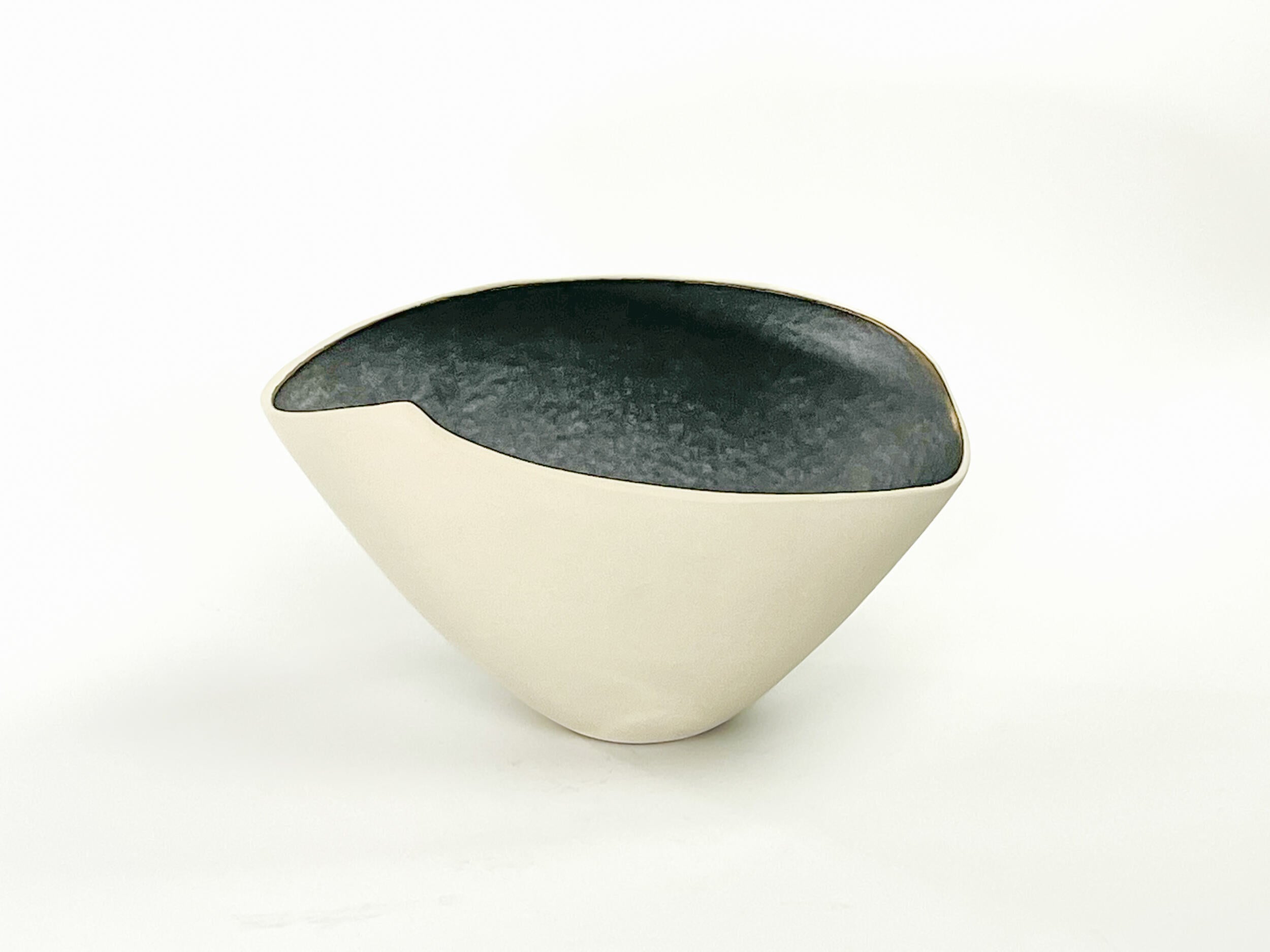 Golden Ascent — JeanElton TallVase in Metallic & Cream, front view