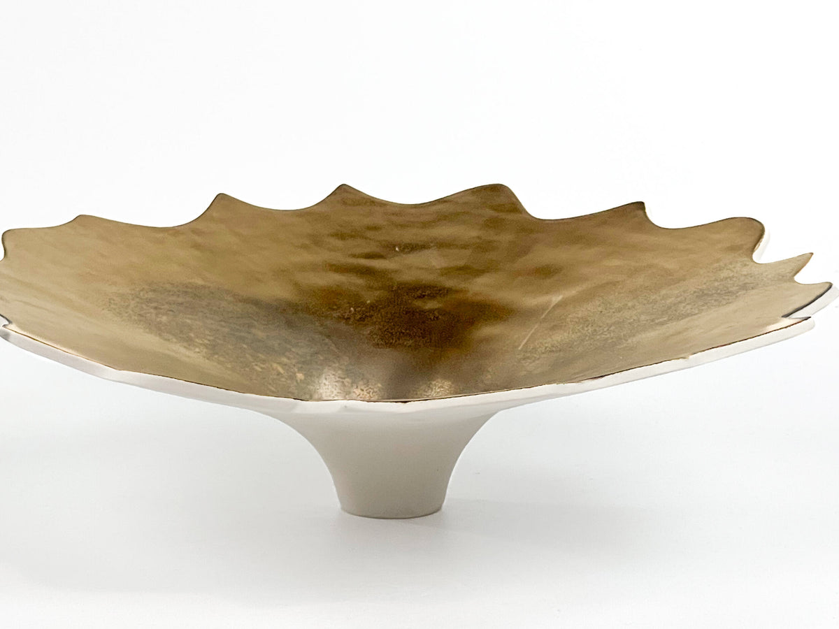 Golden Lotus X — JeanElton UnfurlingPedestal in Metallic & Cream, front view