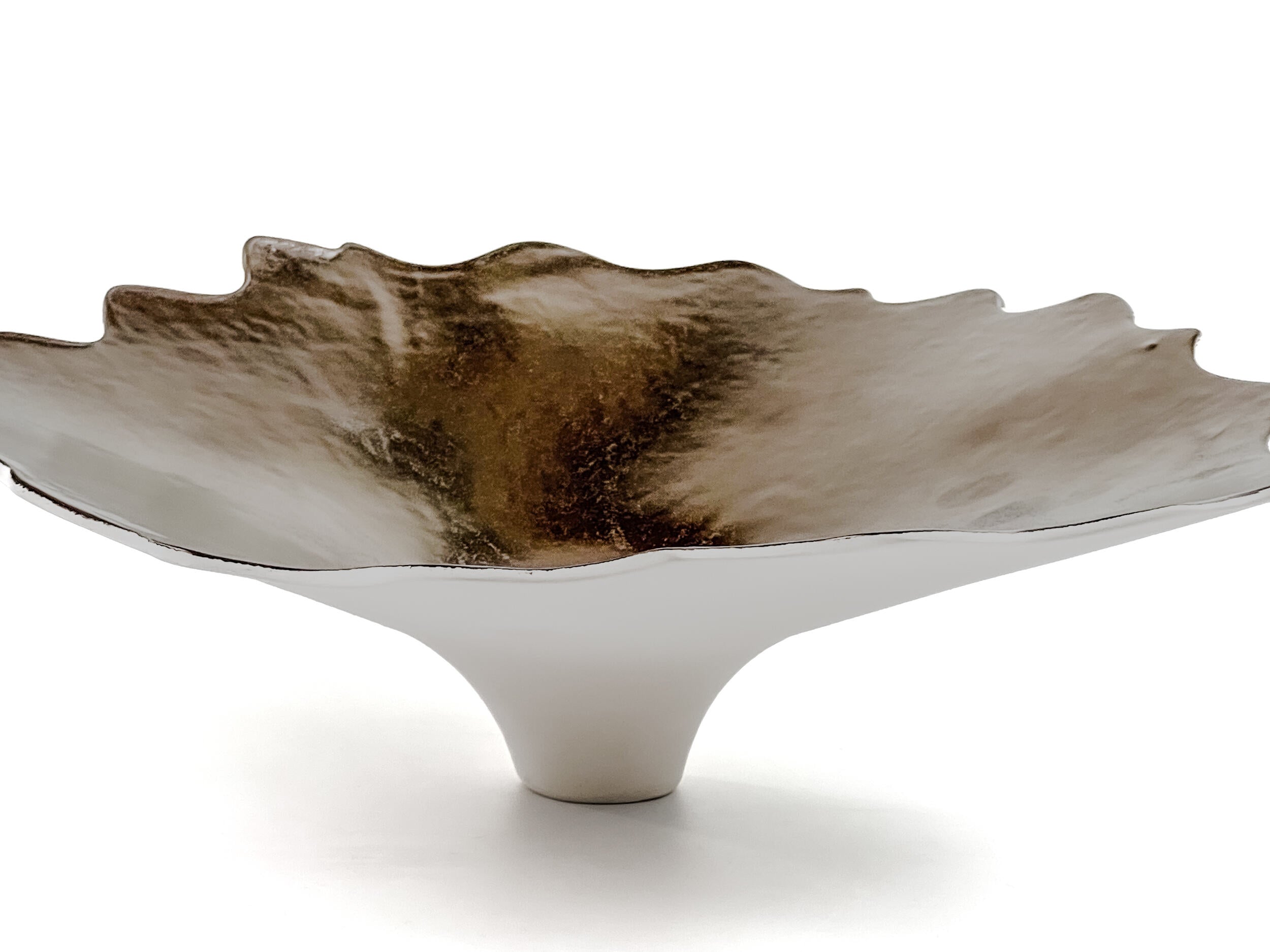 Golden Lotus V — JeanElton UnfurlingPedestal in Metallic & Cream, three-quarter view