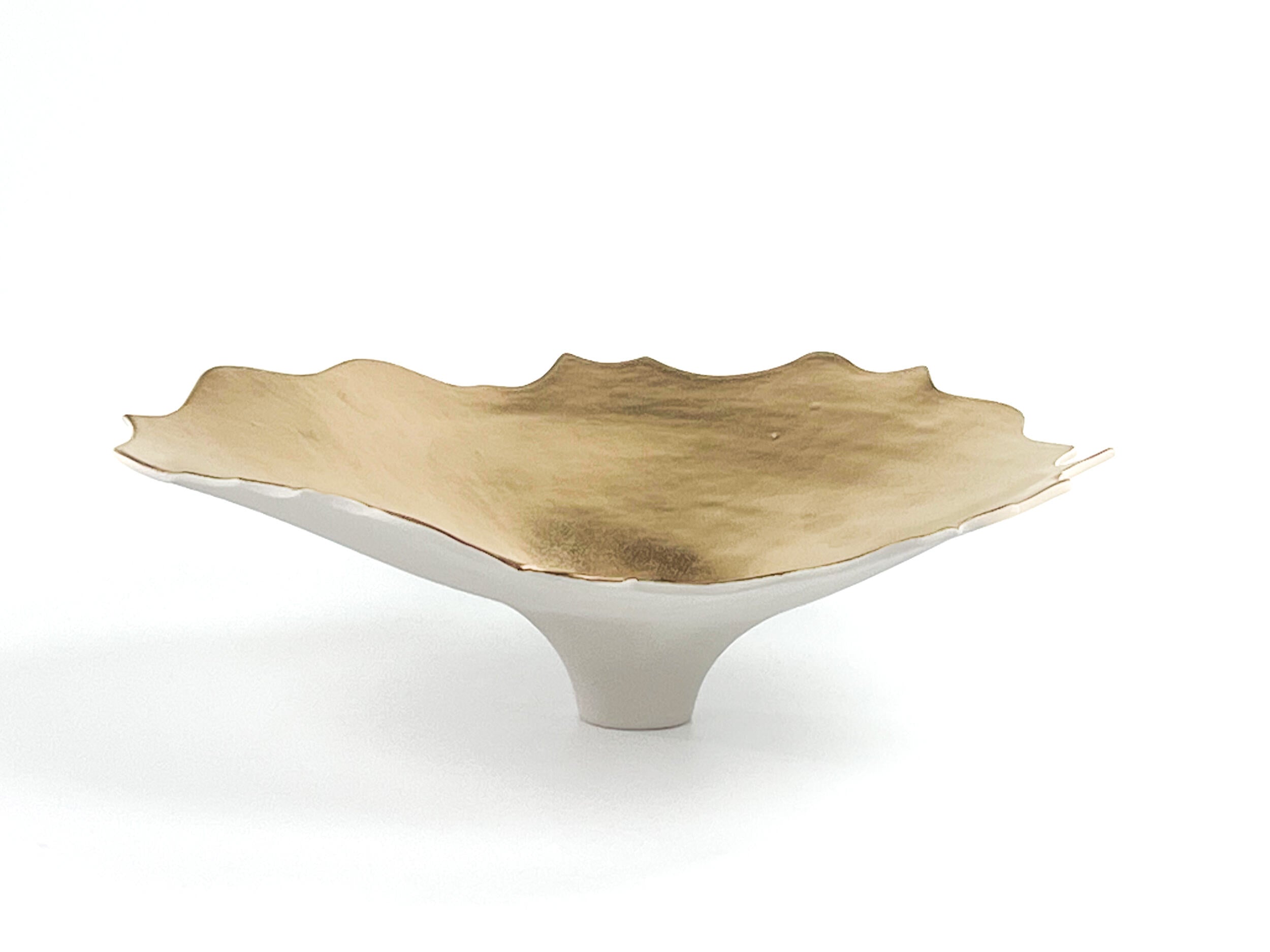 Golden Lotus VII — JeanElton UnfurlingPedestal in Metallic & Cream, front view