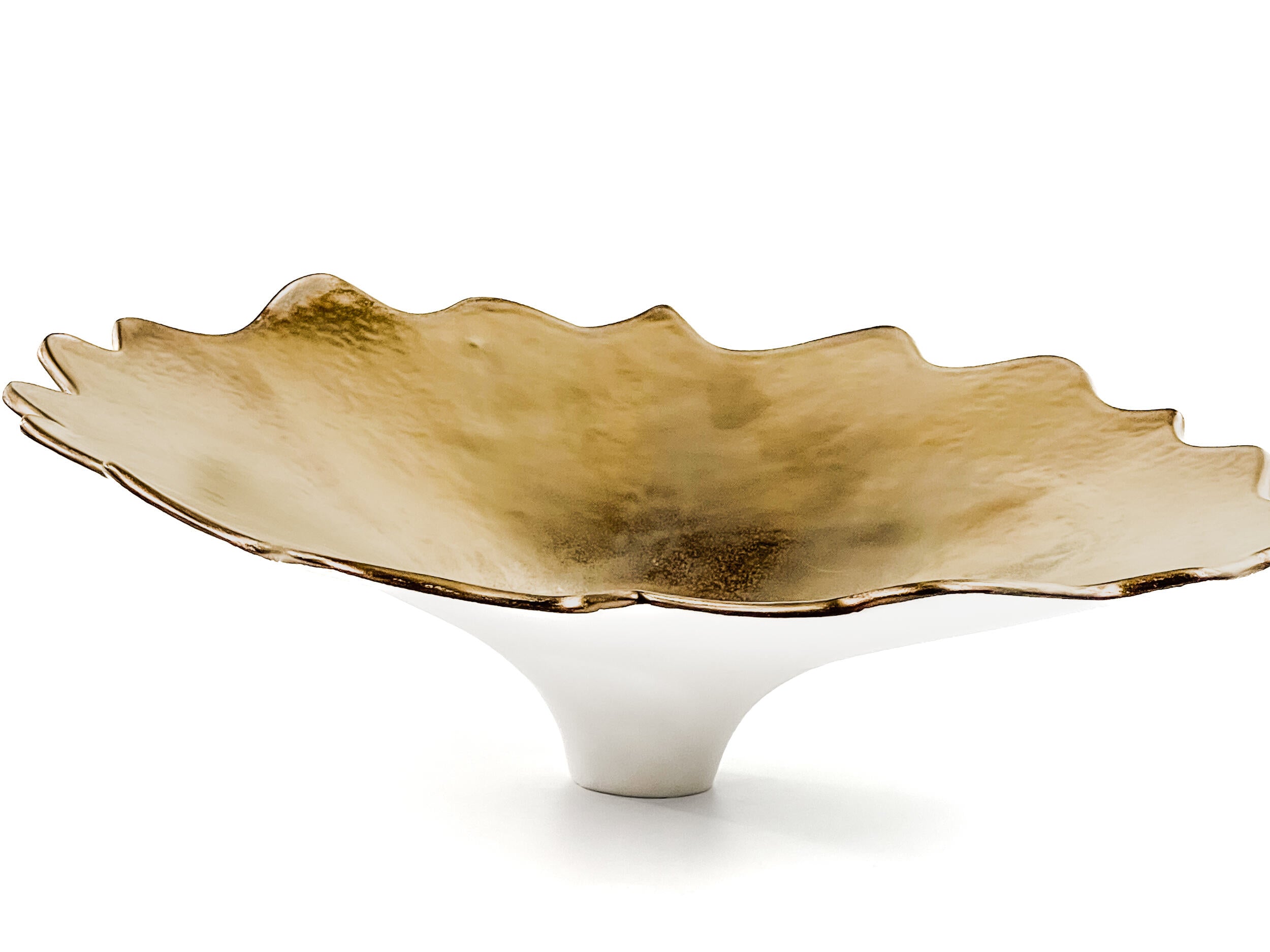 Golden Lotus VIII — JeanElton UnfurlingPedestal in Metallic & Cream, front view